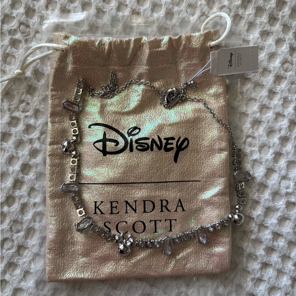 Disney x Kendra Scott Silver Mickey Mouse and Minnie Mouse Tennis Necklace - NWT - Picture 2 of 10